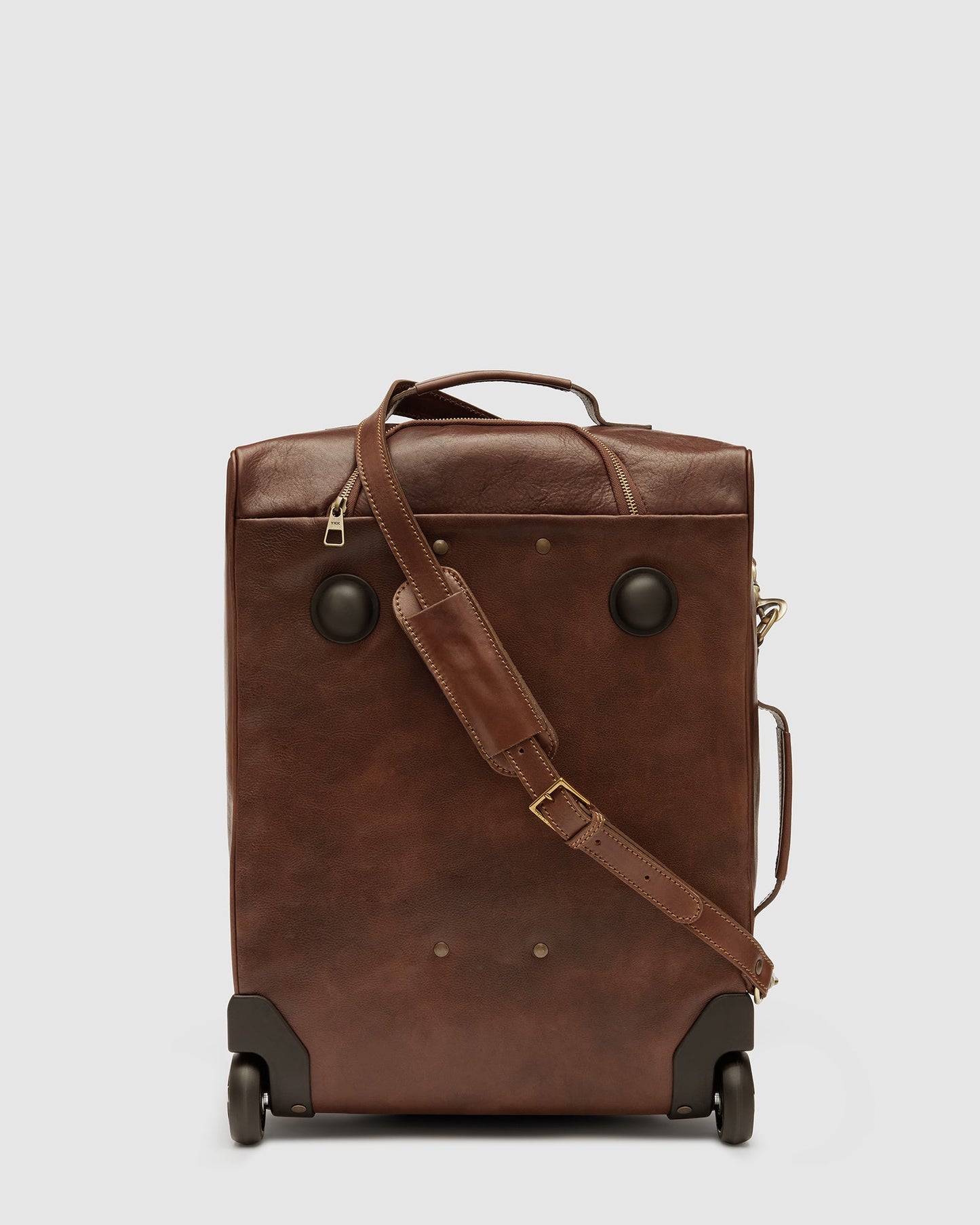 Kino Matt Brown - Wheeled Leather Trolley Case