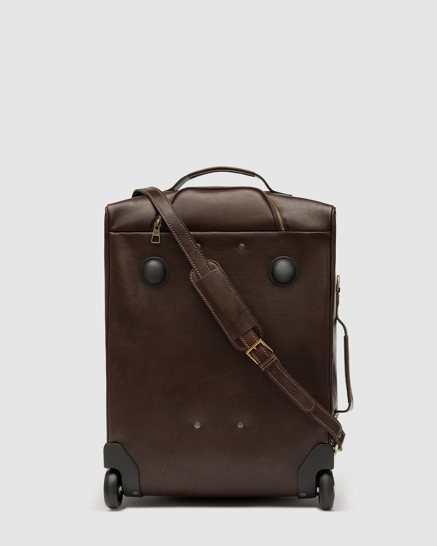 Kino Matt Chocolate  - Wheeled Leather Trolley Case