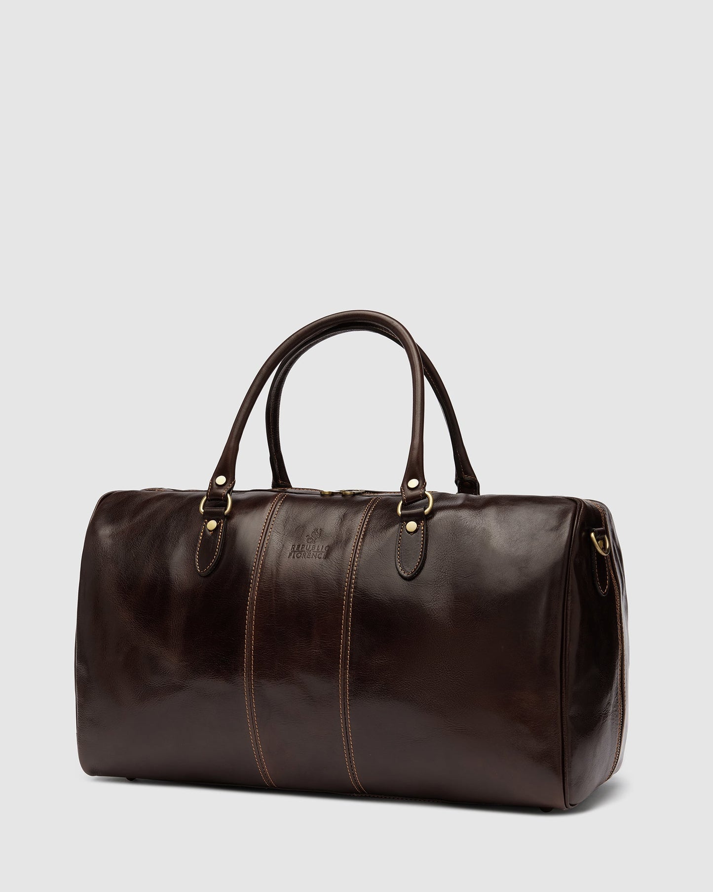 Albertis Chocolate - Leather Duffle Bag