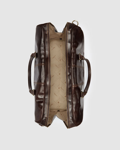 Albertis Chocolate - Leather Duffle Bag