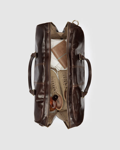 Albertis Chocolate - Leather Duffle Bag