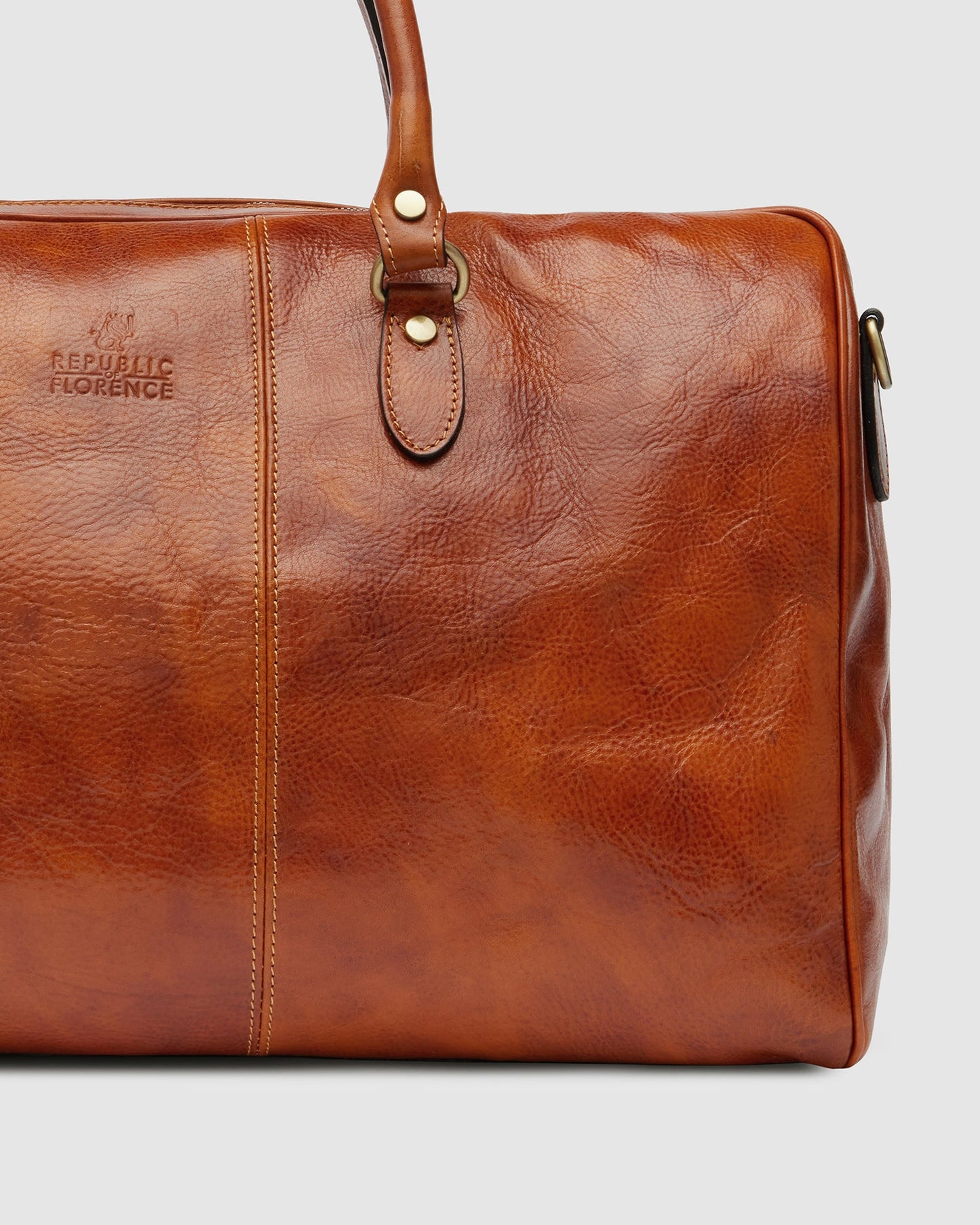 Albertis Tan - Leather Duffle Bag