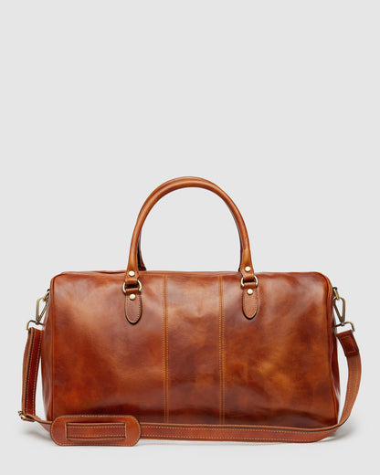 Albertis Tan - Leather Duffle Bag