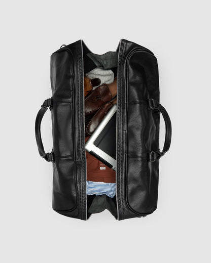 Polo Medium Matt Black - Leather Duffle Bag