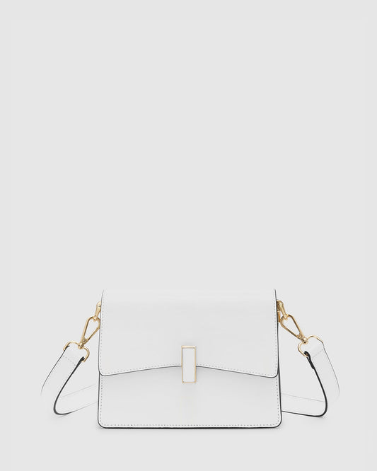 Allegra White - Leather Crossbody Bag