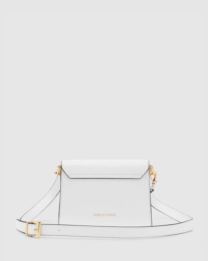 Allegra White - Leather Crossbody Bag