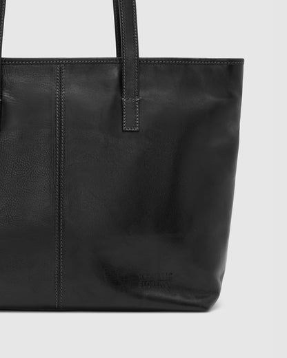 Beatrice Black - Leather Tote / Work Bag