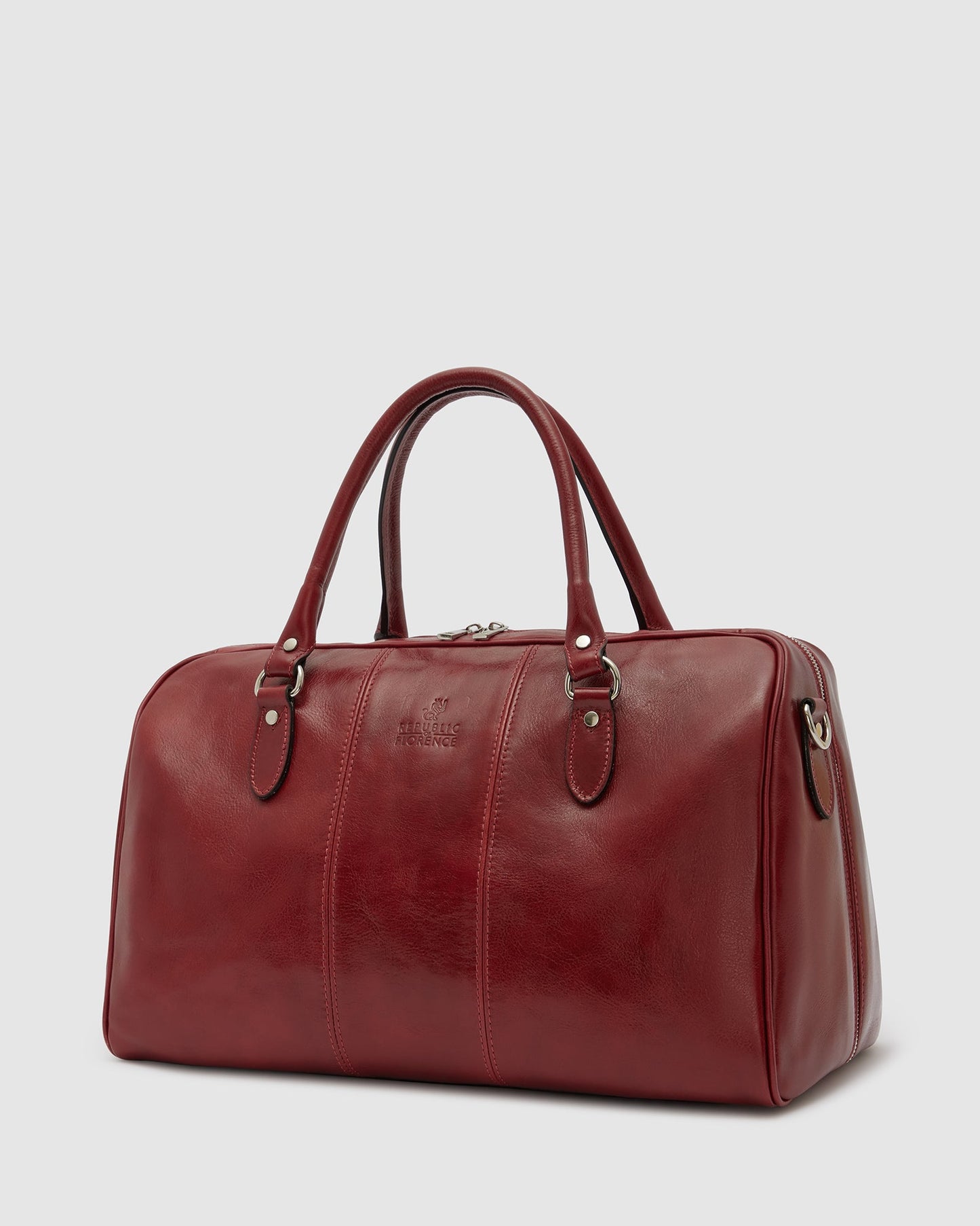 Albertis Piccolo Red - Leather Duffle Bag