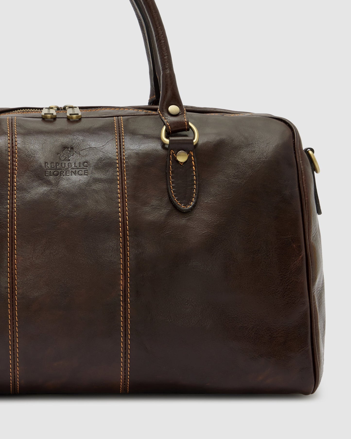 Albertis Piccolo Chocolate - Leather Duffle Bag