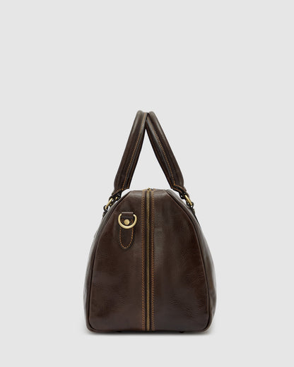 Albertis Piccolo Chocolate - Leather Duffle Bag