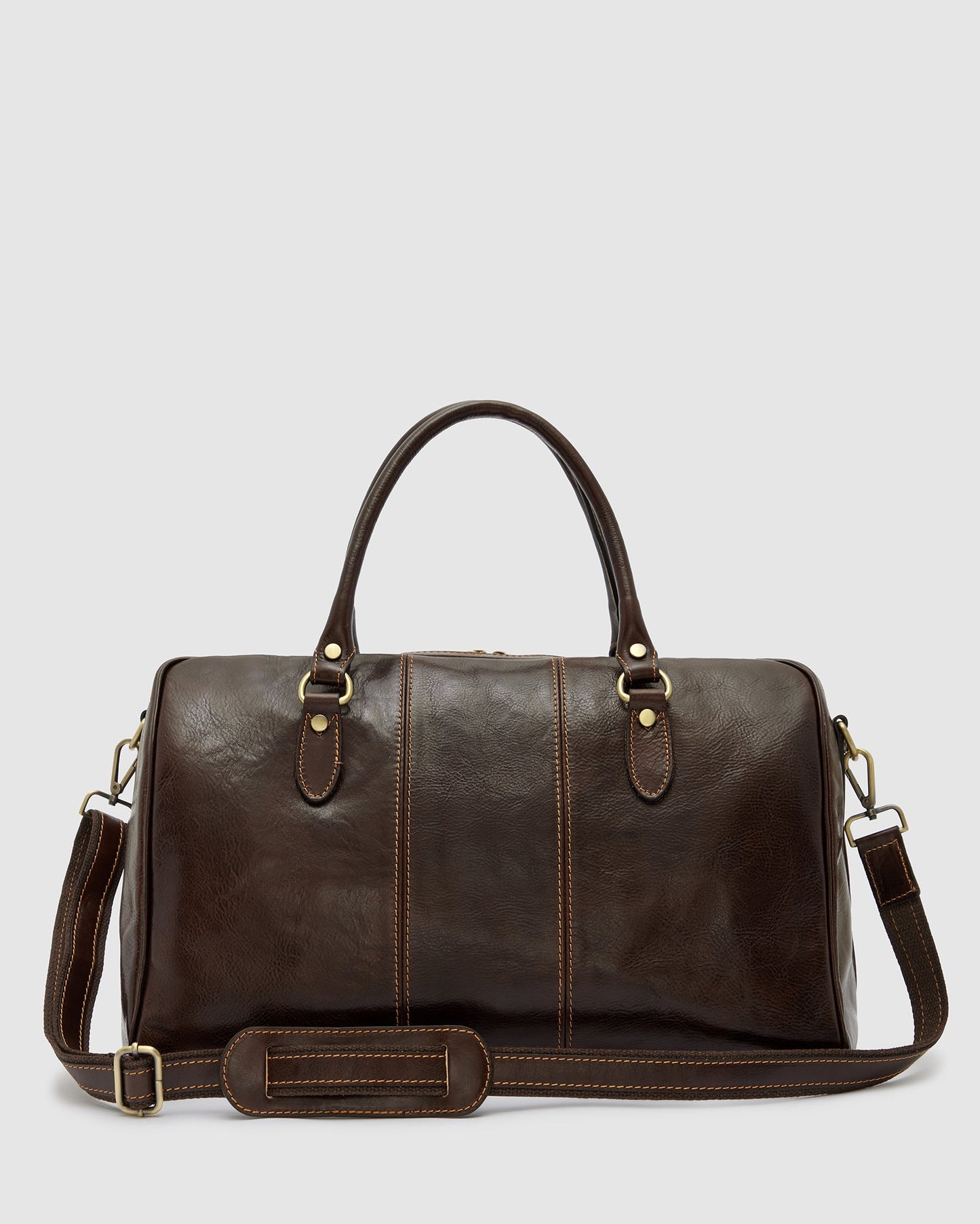 Albertis Piccolo Chocolate - Leather Duffle Bag