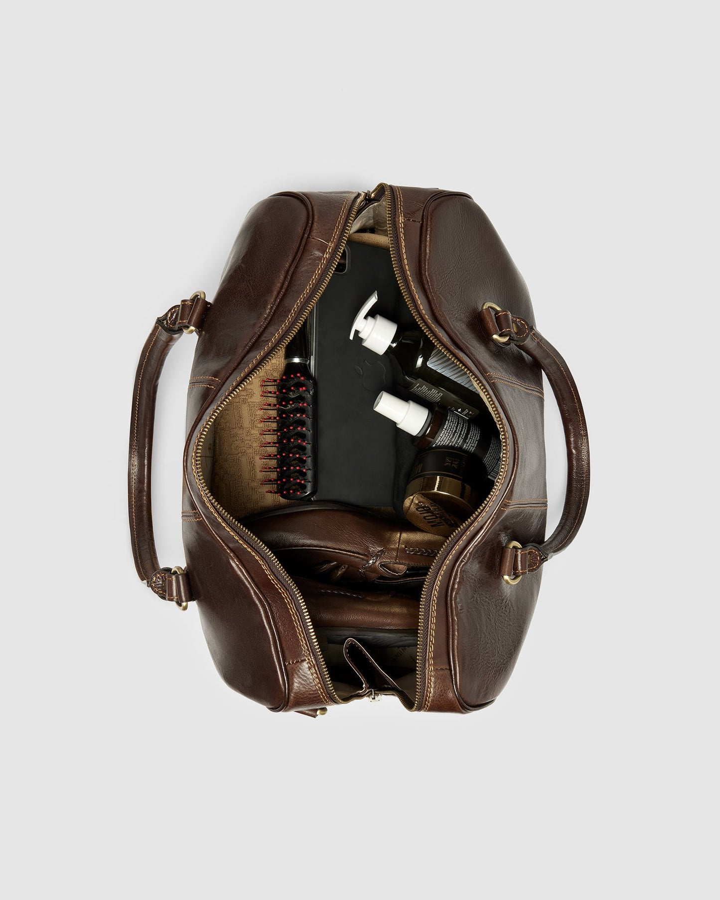 Albertis Piccolo Chocolate - Leather Duffle Bag