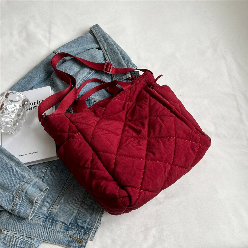 Olives Quilted Puffer Tote