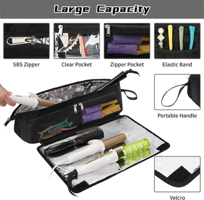 2-in-1 Hair Tools Travel Bag and Tinfoil Heat Resistant Mat