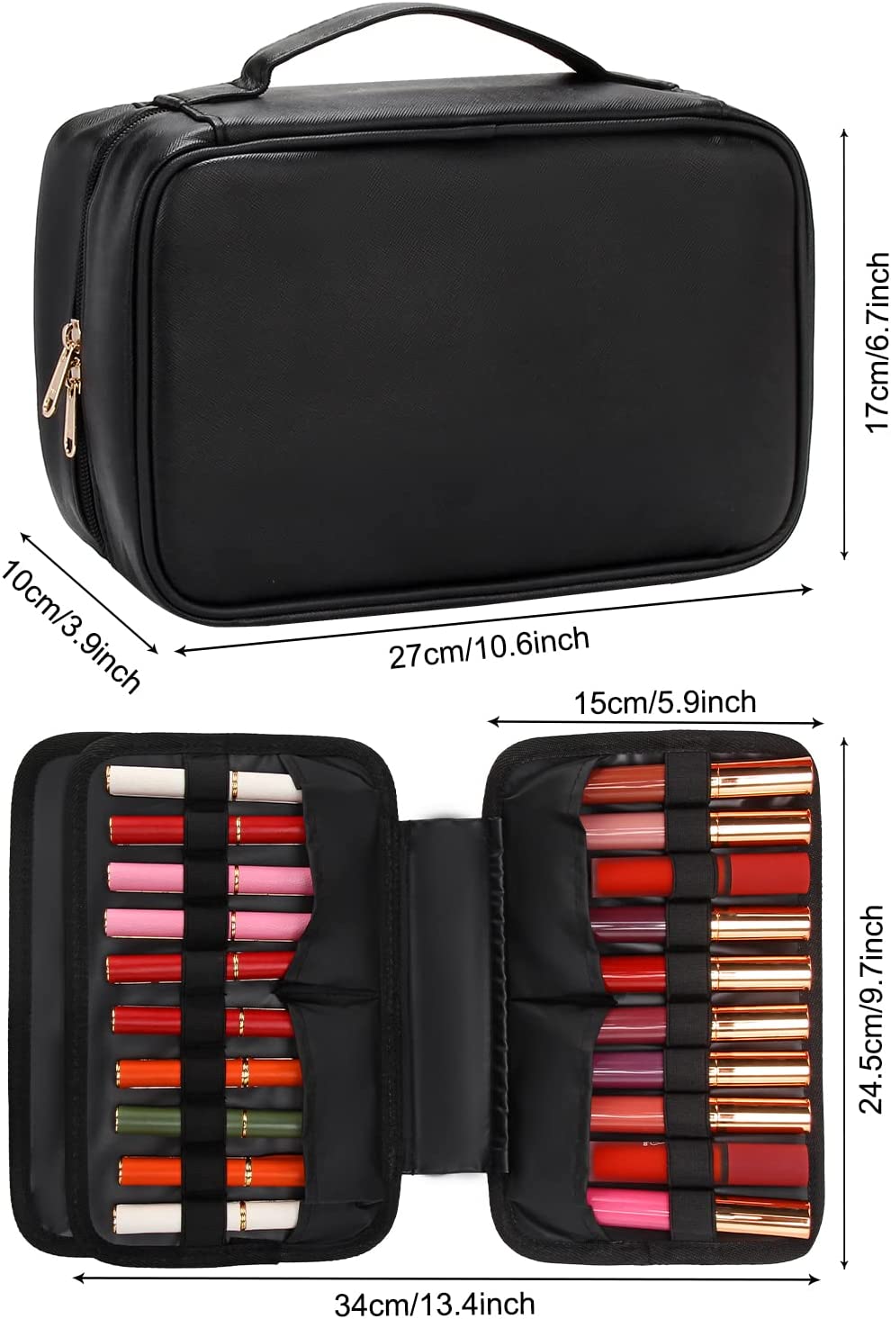 Relavel Detachable 60 Slots 3 Layer Lipstick Storage Case