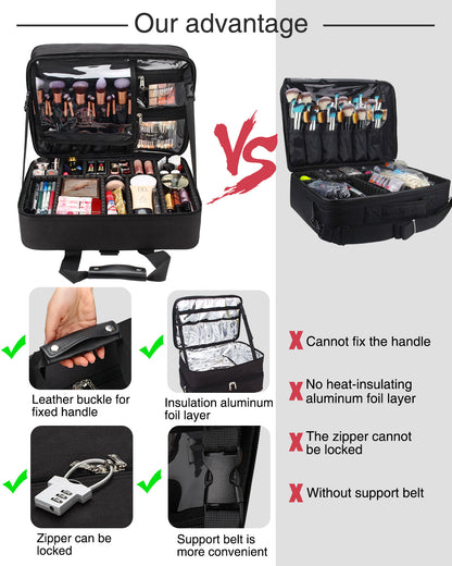 Große, schwarze, professionelle Make-up-Tasche für Visagisten oder Friseure 