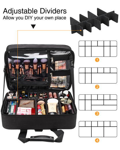 Große, schwarze, professionelle Make-up-Tasche für Visagisten oder Friseure 