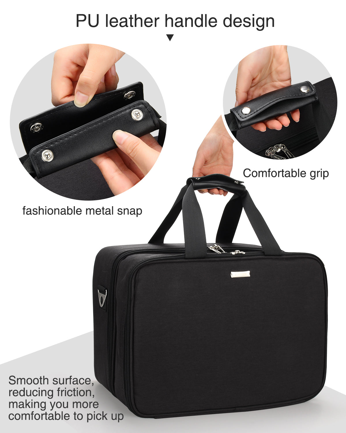 Große, schwarze, professionelle Make-up-Tasche für Visagisten oder Friseure 