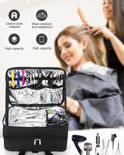 Große, schwarze, professionelle Make-up-Tasche für Visagisten oder Friseure 