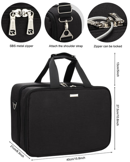 Große, schwarze, professionelle Make-up-Tasche für Visagisten oder Friseure 