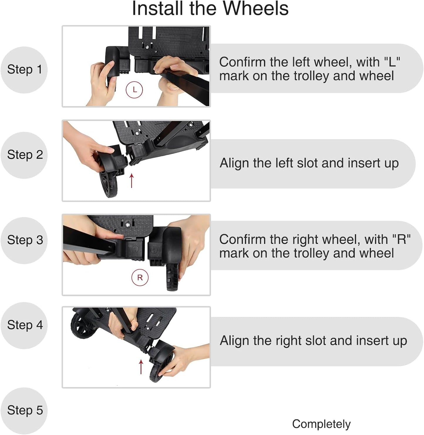 Relavel Folding Hand Truck, Lightweight Trolley Cart with 2 Big Wheels