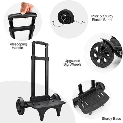 Relavel Folding Hand Truck, Lightweight Trolley Cart with 2 Big Wheels