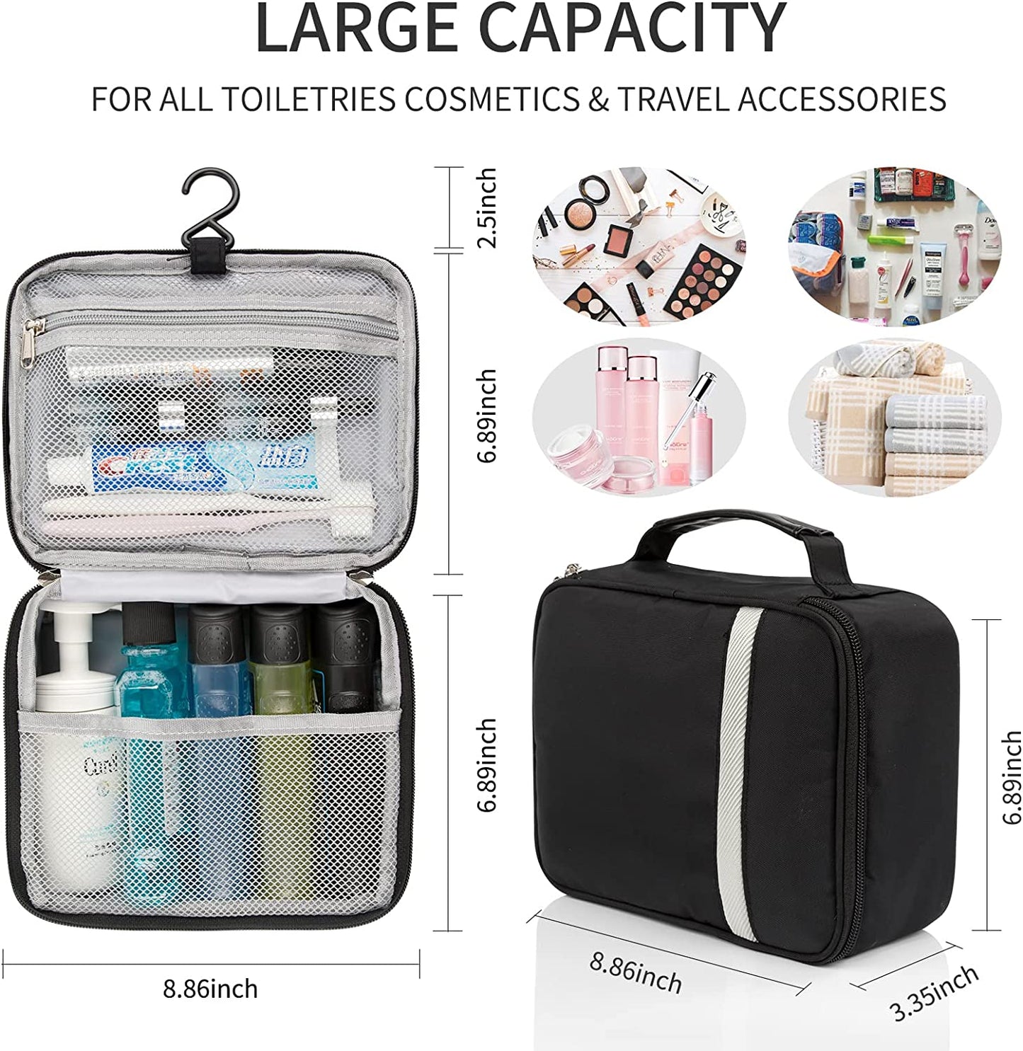 Relavel Hanging Travel Toiletry Bag for Men