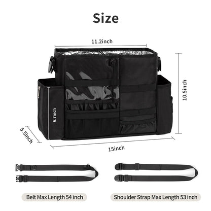 Large Capacity Hairdressing Bag with Shoulder Strap and Waist Bel and Heat Insulation Material