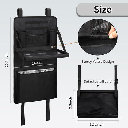 Large Capacity Side Hanging Storage Bag for Makeup Chair with Waterproof Detachable Board