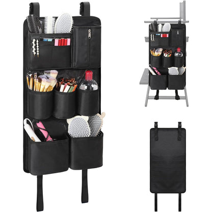 Portable Makeup Artist Chair with Two Side Storage Bags and Footrest and Backpack Tote Bag