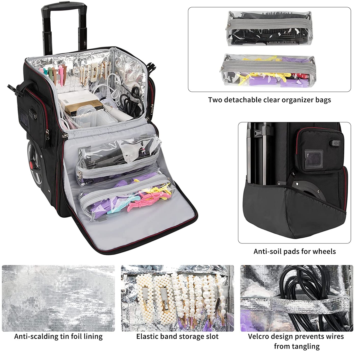 Large Makeup Train Case with a Large Makeup Travel Bag for Hairstylist