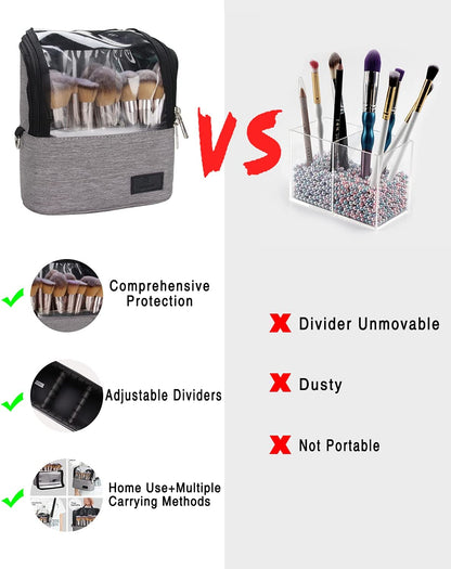 Makeup Brush Case Stand-up (gray, Small)