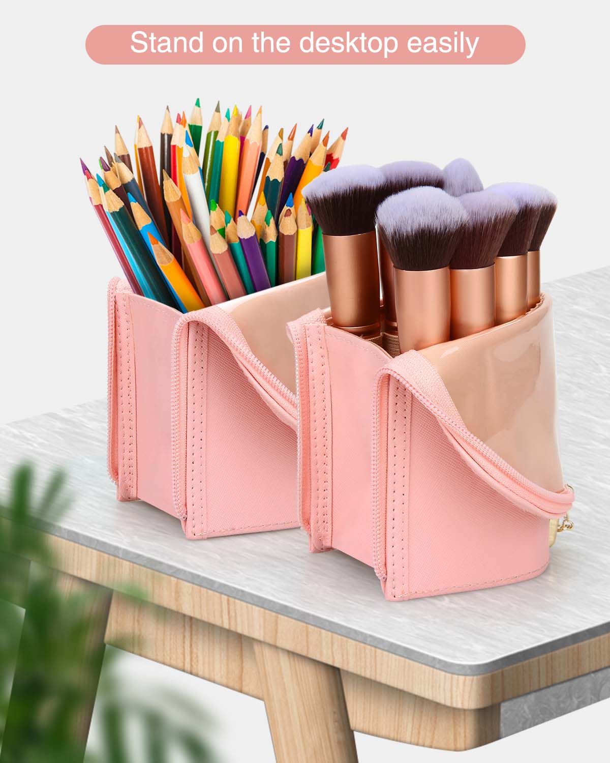 Pink Makeup Brush Holder