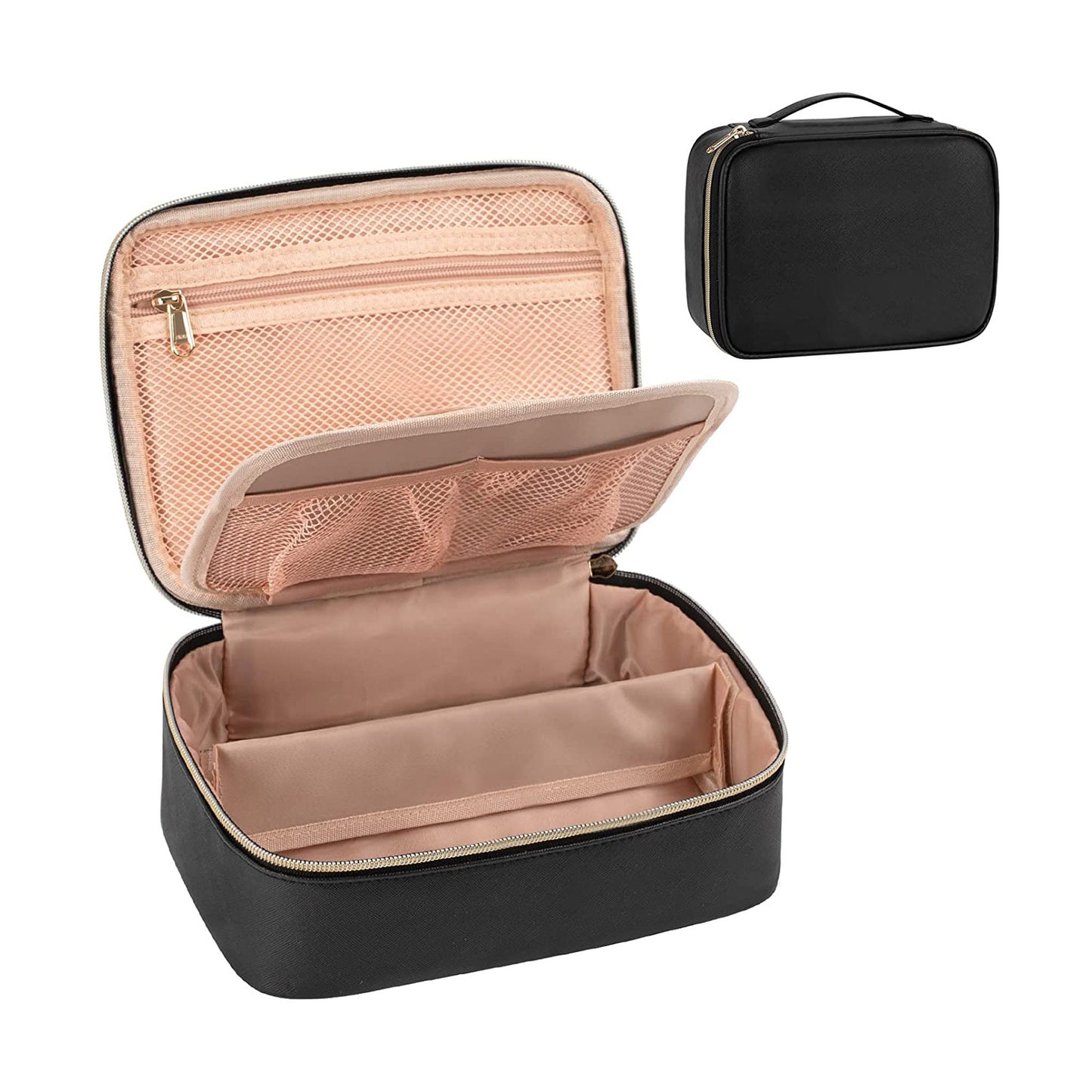 Potable Large Black Travel Makeup Bag