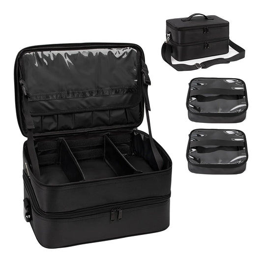 Professional Double Layer Large Travel Makeup Case