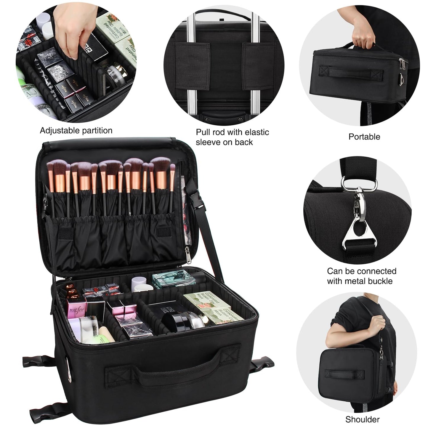 4 in 1 Rolling Makeup Case