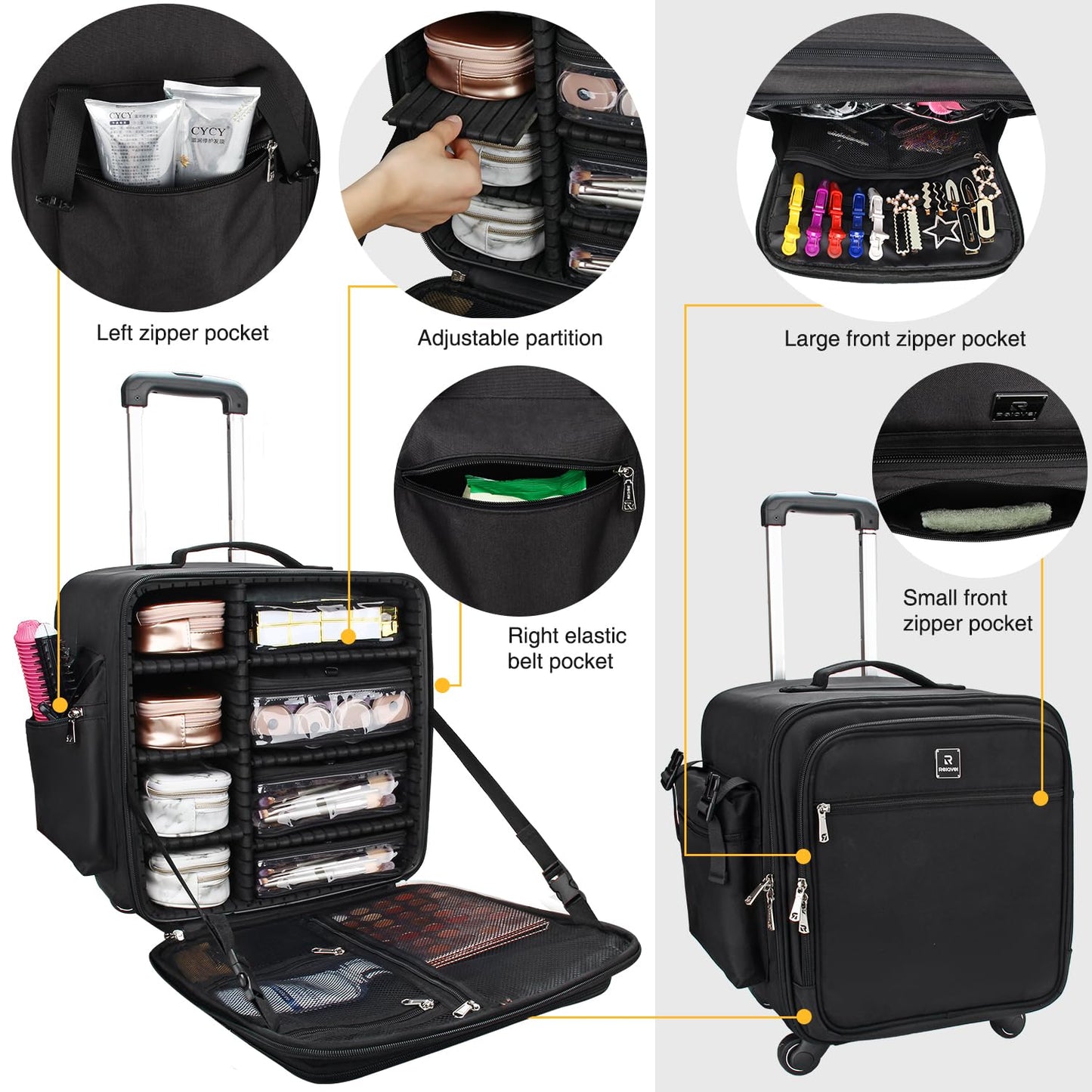 4 in 1 Rolling Makeup Case