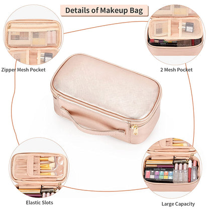 Rose Gold Small Travel Makeup Bag