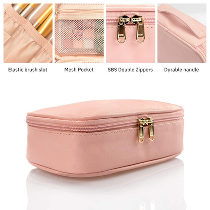 Small Pink Portable Travel Makeup Bag