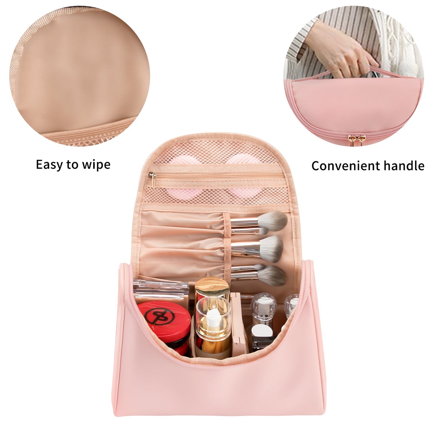 Travel Waterproof Makeup Bag-Pink.