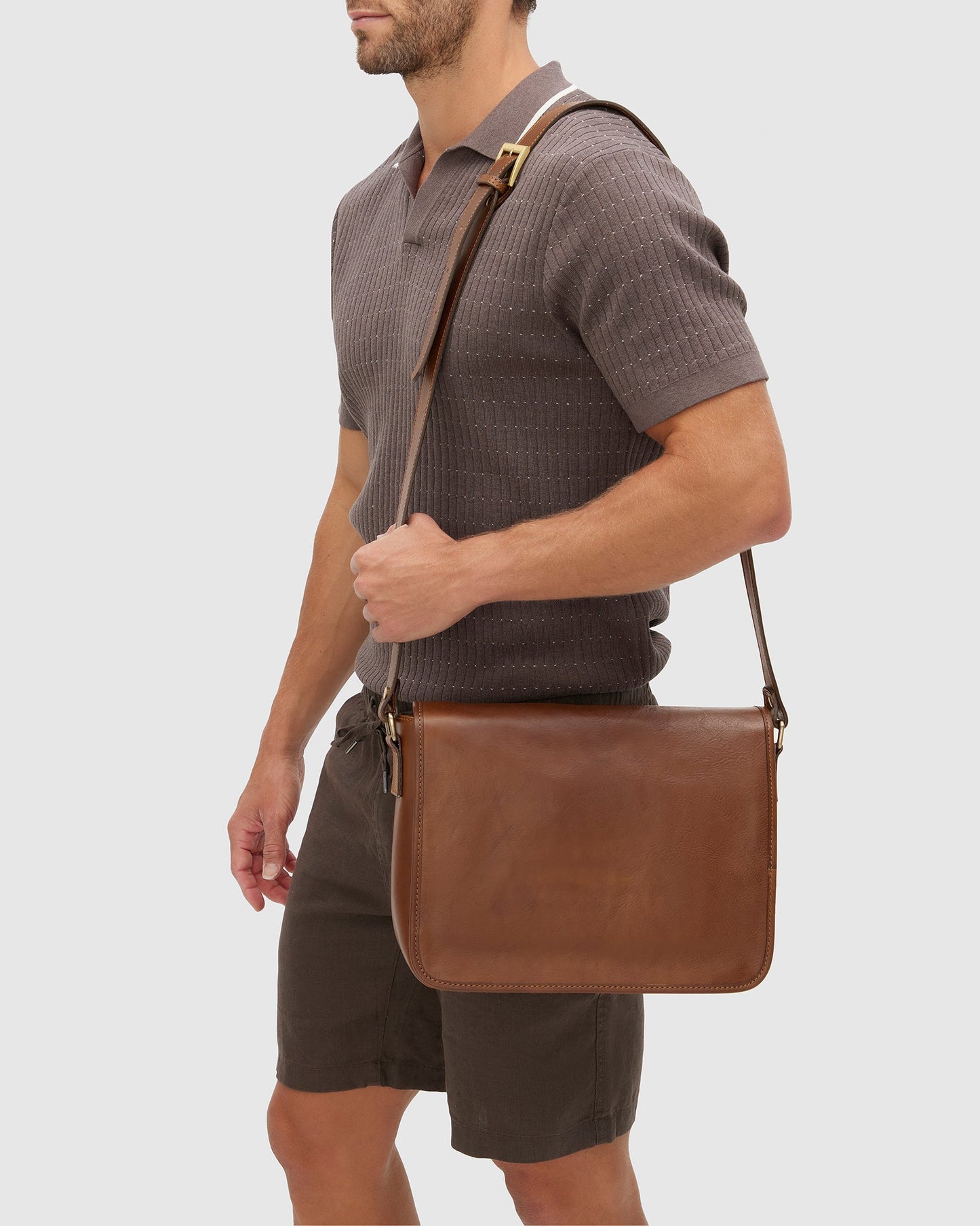 Aurelian Matt Brown - 13" laptop leather messenger