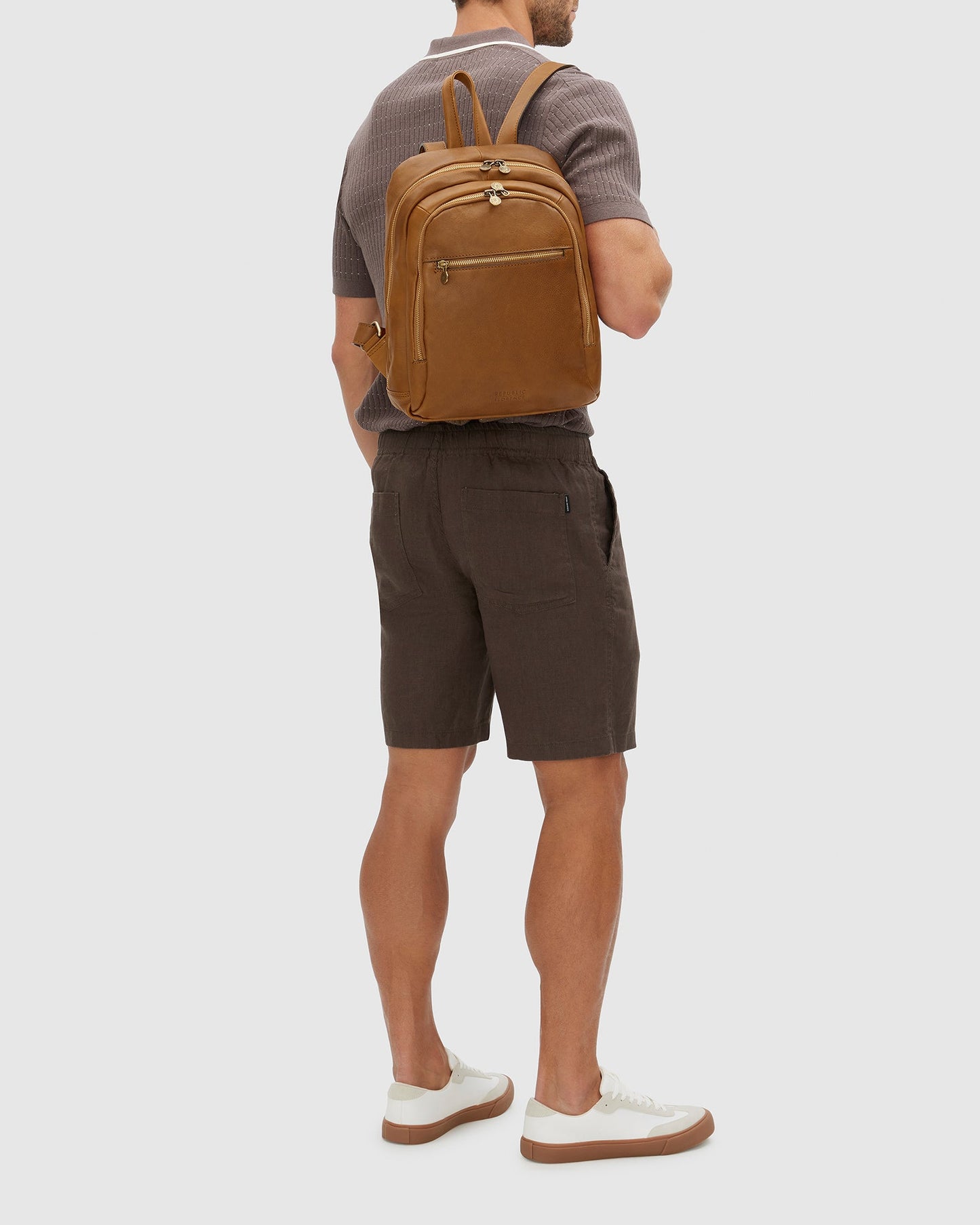 Archy Tan - Leather Backpack 13" laptop