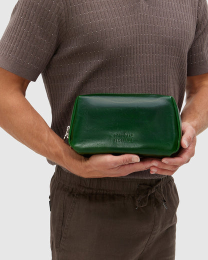 Otto Dopp Kit Green - Leather Toiletry Bag