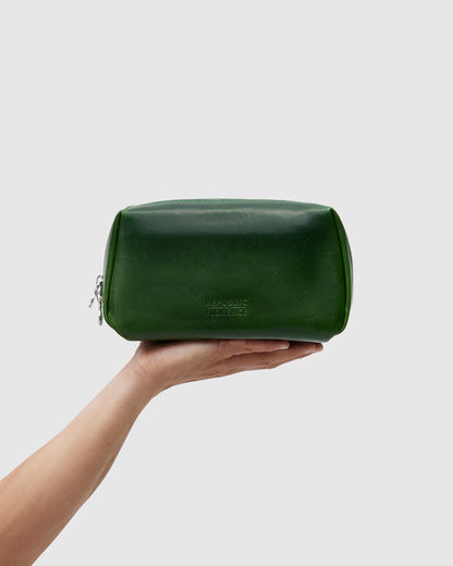 Otto Dopp Kit Green - Leather Toiletry Bag