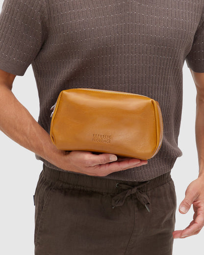 Otto Dopp Kit Yellow - Leather Toiletry Bag