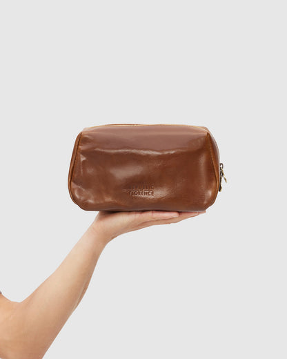 Otto Dopp Kit Tan - Leather Toiletry Bag