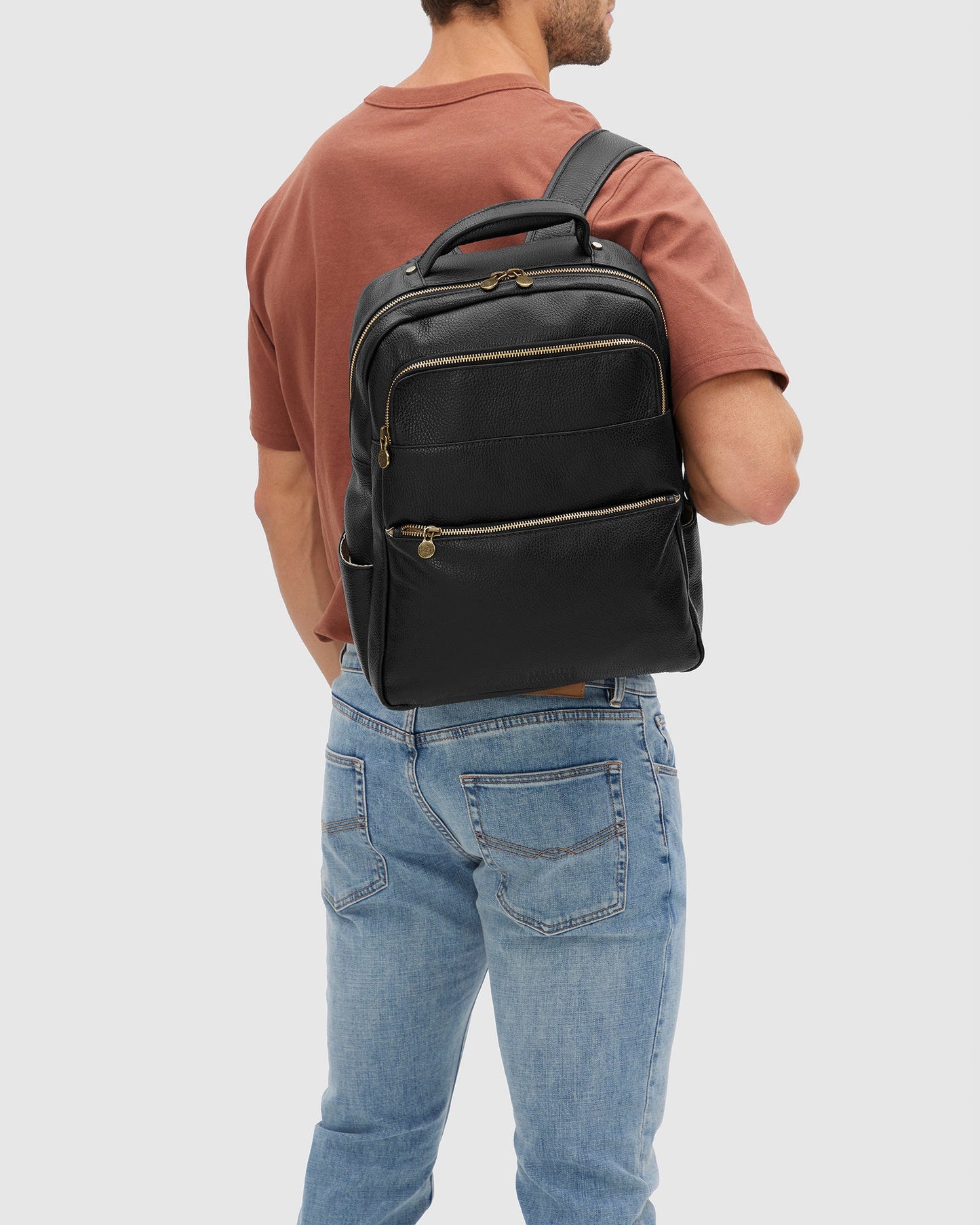 Bexley Black - Leather Laptop Backpack