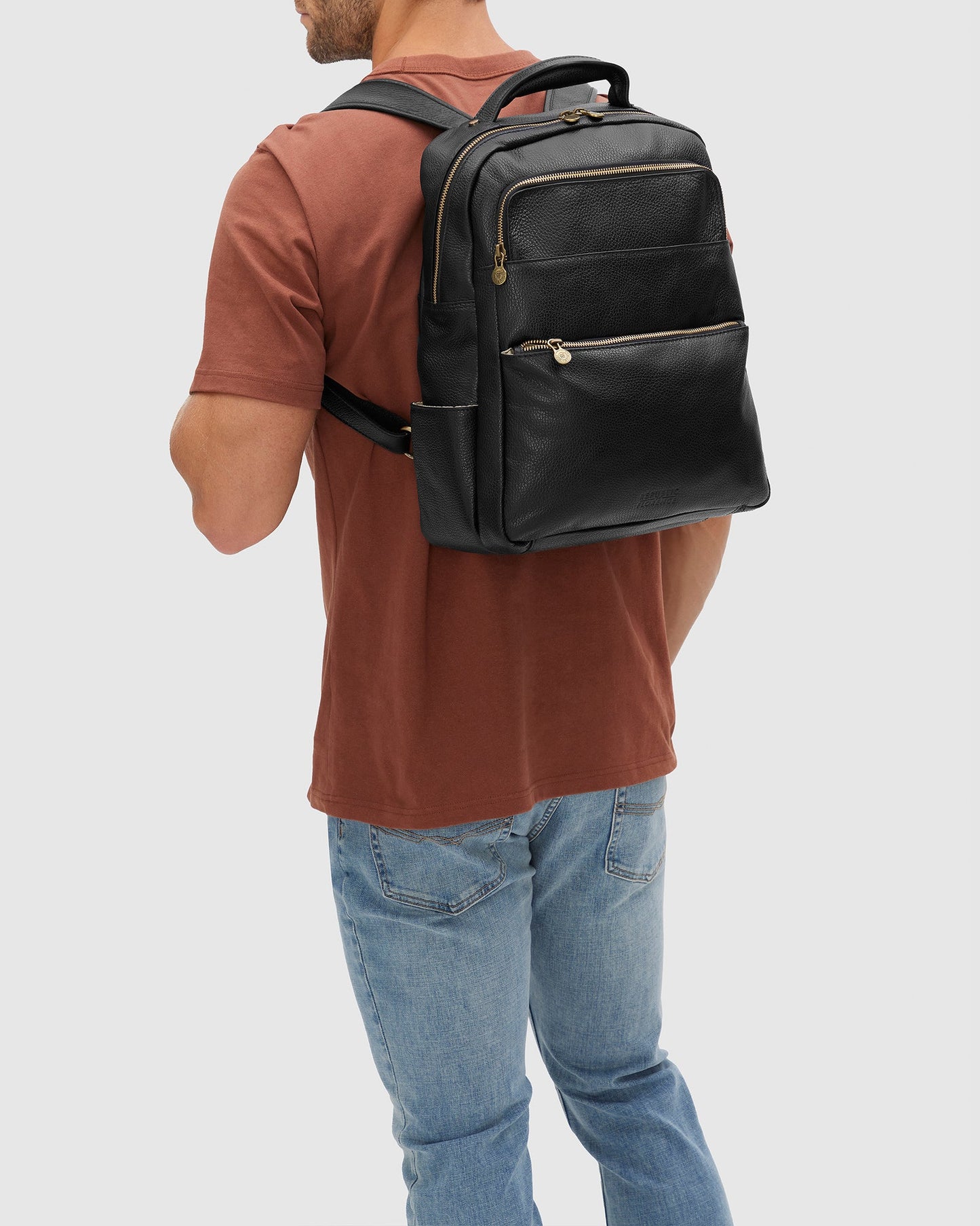 Bexley Black - Leather Laptop Backpack