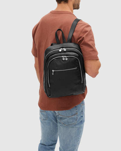 Archy Black- Leather Backpack 13" laptop