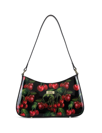 CHERRY PRINT PATENT LEATHER BAG WITH RFID- SN60-0821